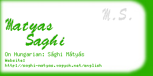 matyas saghi business card